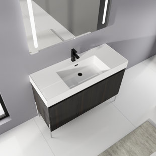 AIYCHEN 48" Freestanding Bathroom Vanity with Resin Sink, Storage Cabinet with Soft Closed Doors