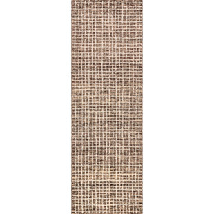 Arvin Olano x Rugs USA Melrose Checked Wool Brown Area Rug
