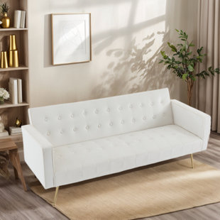 MERCER41 Kynnadi 72'' Velvet Reclining Sleeper Sofa