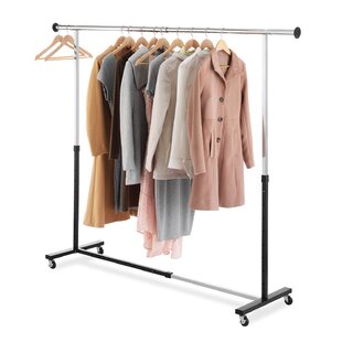 REBRILLIANT Vanesa Metal Adjustable Rolling Clothing Rack