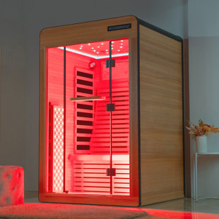 WOODBRIDGE 2 Person Indoor FAR Infrared Sauna in Canadian Hemlock With Bluetooth Speaker, Intelligent Control Panel, Chromotherapy Lighting+Red Light Function+Starlight Lights