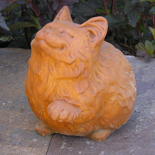 NICHOLS BROS. STONEWORKS Happy Fat Kitten Statue