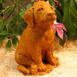 NICHOLS BROS. STONEWORKS Golden Retriever Puppy Statue