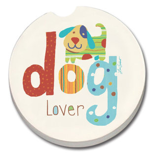 COUNTERART No Pattern Round 2 -Piece Car Coaster Set (Set of 2)