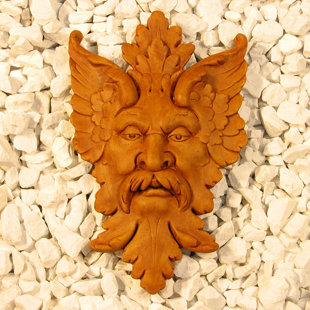 NICHOLS BROS. STONEWORKS Michelangelo Greenman Leaf Mask Wall Décor