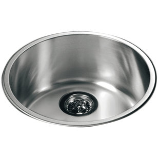 DAWN USA 16.5" L x 16.5" W Drop-in Circular Single Bowl 304 Stainless Steel Round Kitchen Sink