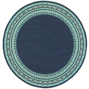 LARK MANOR™ Deltana Teal/Blue/Green/White Indoor / Outdoor Area Rug