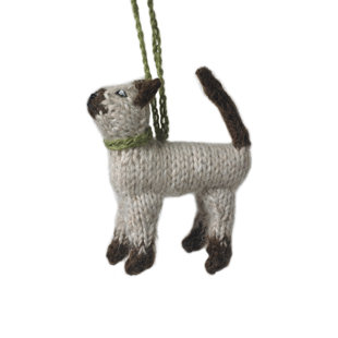 ARCADIA HOME Siamese Cat Christmas Holiday Shaped Ornament (Set of 2)