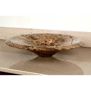 D'Vontz Natural Stone Sinks 17'' Stone Circular Bathroom Sink