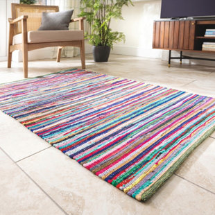 WORLD MENAGERIE Nisbet Handwoven Multicolour Rag Rug