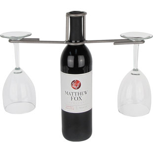METROTEX DESIGNS 1 Bottle Tabletop Wine Bottle & Glass Rack