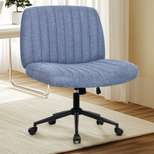 CORRIGAN STUDIO® Tamah Armless Criss Cross Office Chair With Wheels and Pads
