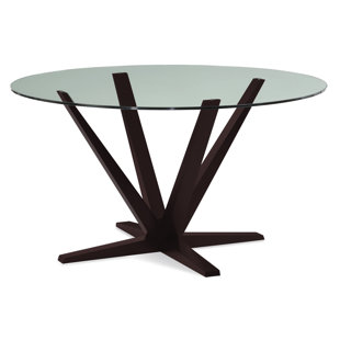 SALOOM FURNITURE Aura Round Glass Dining Table