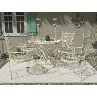 BLOOMSBURY MARKET Akeyra 4 - Person Round Outdoor Dining Set