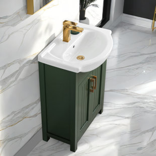 WADE LOGAN® Boesch 24" Single Bathroom Vanity with Ceramic Top