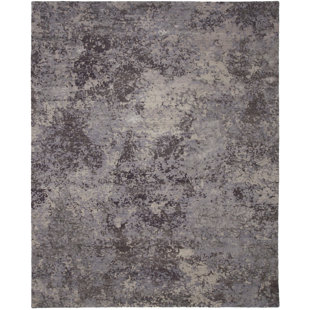 SHALOM BROTHERS La Vista Handmade Hand-Knotted Gray/Ivory Rug