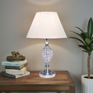 ROSDORF PARK Colten 55Cm Chrome Crystal Decorative Modern Table Lamp