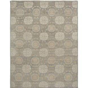 SHALOM BROTHERS Alara Handmade Hand-Knotted Wool Gray/Beige Rug
