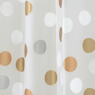 iDesign Gilly Dot PEVA Shower Curtain, Water Repellent - 72" x 72", Metallic