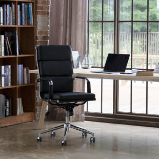 BRAYDEN STUDIO® Glassburn High Back Executive Swivel Office Chair With Metal Frame And Arms