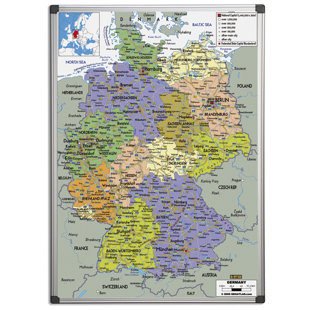 SYMPLE STUFF Map of Germany Magnetic Board