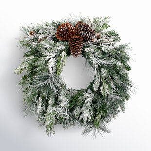 THREE POSTS™ Faux Lighted Pine 24'' Wreath