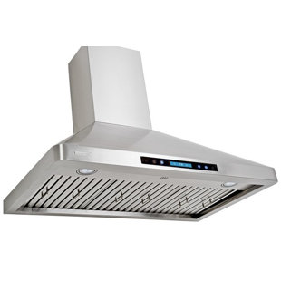 XtremeAir Pro-X 36 Inches 900 Cubic Feet Per Minute CFM Ducted Wall Mount Range Hood in Stainless Steel with Baffle Filter and Light Included