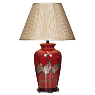 MISTANA Ronneby 44cm Red/Dark Brown Table Lamp Base