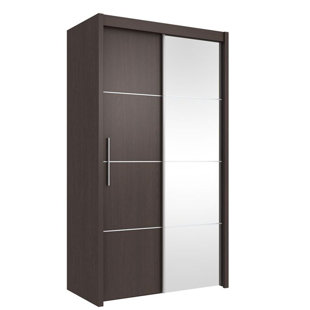 WROUGHT STUDIO Waldrup 2 Door Glass Wardrobe
