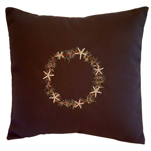 NANTUCKET BOUND Starfish Embroidered Sunbrella® Indoor/Outdoor Throw Pillow