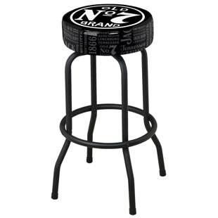 JACK DANIEL'S LIFESTYLE PRODUCTS Swivel Upholstered Counter Stool with Metal Frame