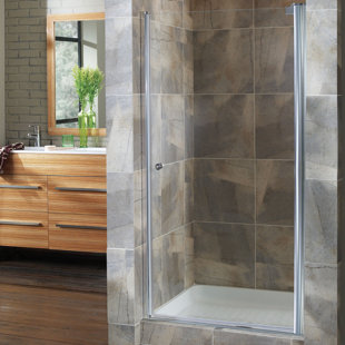 HAZELWOOD HOME Cove 32.5" W x 65" H Pivot Frameless Shower Door