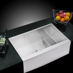 DCOR DESIGN Arlon 33'' L Undermount Single Bowl Stainless Steel Kitchen Sink