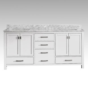 HOKKU DESIGNS Harper 72'' Free Standing Double Bathroom Vanity with Marble Top