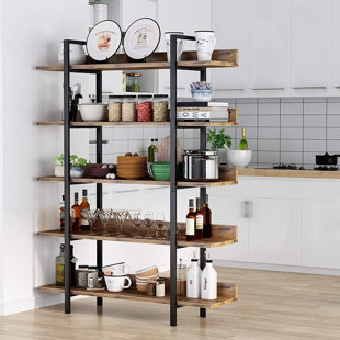 MERCURY ROW Kay Bookcase storage rack standing shelf 5-tier industrial Stable Bookshelf