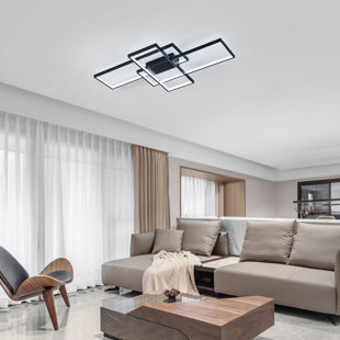 METRO LANE Canace 3-Light RectangleLED Flush Mount Ceiling Light