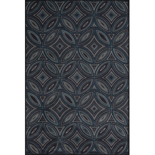 GEORGE OLIVER Wool Black/Gray Rug