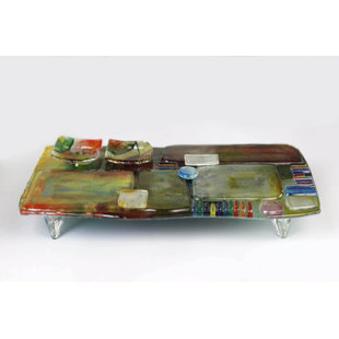 JASMINE ART GLASS Glass Decorative Plate 1