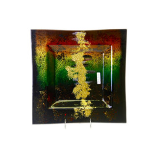 JASMINE ART GLASS Glass Decorative Plate 1