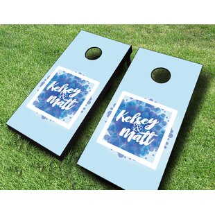 AJJ CORNHOLE 2' x 4' Vogue Wedding Solid Wood Cornhole Set with Bags