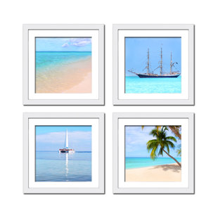 IMAGINE LETTERS INC. 'Caribbean Beauty' by Neeva Kedem 4 Piece Framed Photographic Print Set