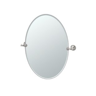 GATCO Tavern Wall Mount Frameless Oval Bathroom Vanity Mirror | Pivoting (Tilting) and Beveled Wall Mirror