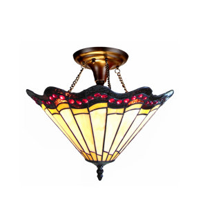 FLEUR DE LIS LIVING Darius 2 - Light 16" Unique/Statement Bowl Semi Flush Mount