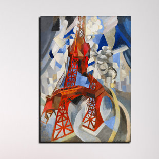 EPIC GRAFFITI Red Eiffel Tower by Robert Delaunay - Wrapped Canvas Graphic Art Print
