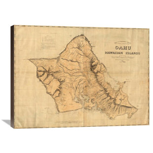 GLOBAL GALLERY " Oahu, Hawaiian Islands, 1881 " by Hawaiian Government Survey