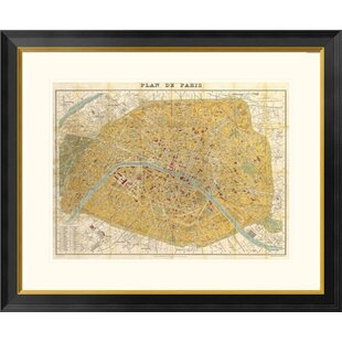 GLOBAL GALLERY " Gilded Map Of Paris " by Joannoo