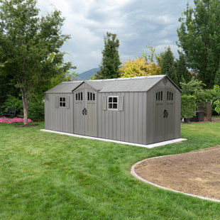 Lifetime 20 Ft. X 8 Ft. High-density Polyethylene (plastic) Outdoor Storage Shed With Steel-reinforced Construction