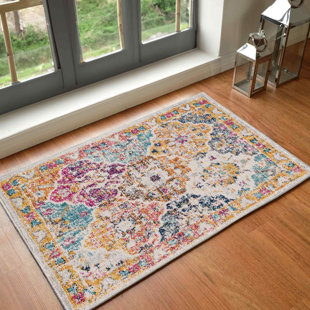 WORLD MENAGERIE Sterne Machine Woven Beige/Blue/Orange/Pink/Teal/Yellow Indoor Rug