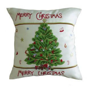 VIOLET LINEN Embroidered Pillow Cover