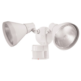 RED BARREL STUDIO® Kimimela 2 - Head Hardwired Dusk to Dawn Outdoor Security Flood Light with Motion Sensor
